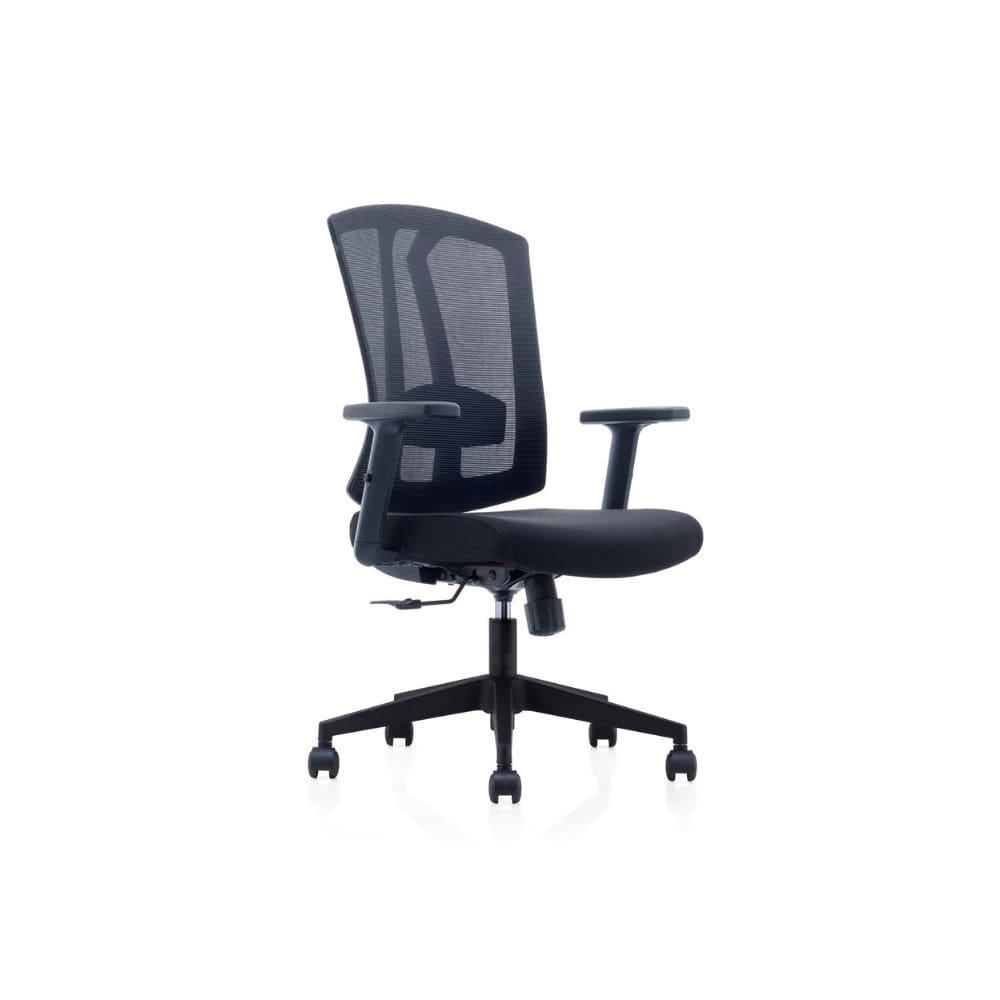 High Back Mesh With Fabric Seat & Adjustable Arms Black (AA-267BK)